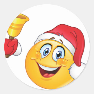 Emoji Christmas Sticker Bell 1 1/2 inch