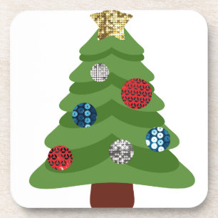 emoji christmas tree coaster