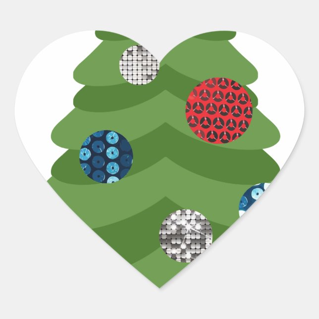 emoji christmas tree heart sticker (Front)