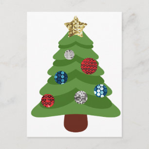emoji christmas tree holiday postcard
