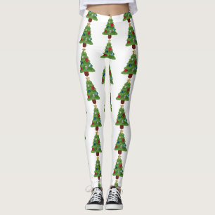emoji christmas tree leggings