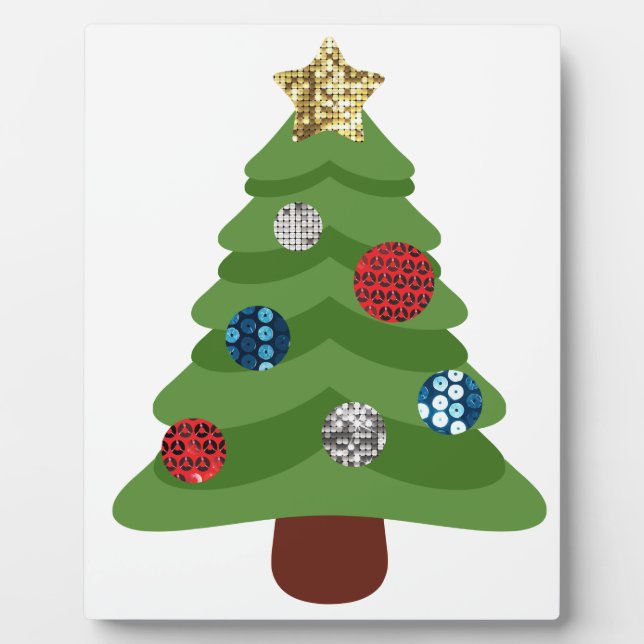 emoji christmas tree plaque (Front)