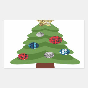 emoji christmas tree rectangular sticker