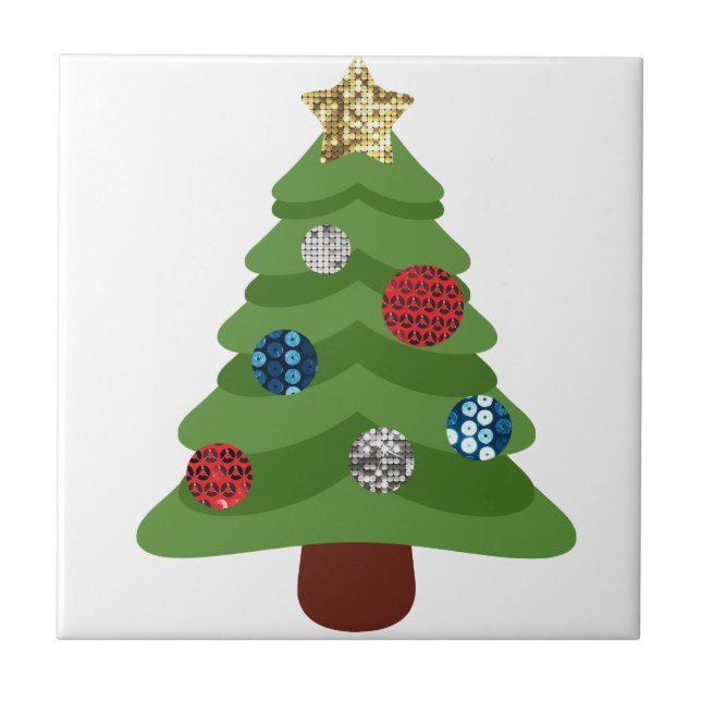 emoji christmas tree tile (Front)