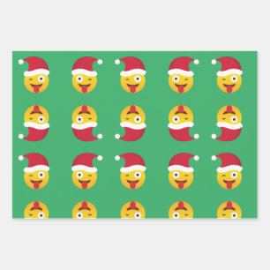 Emoji Christmas Wrapping Paper Sheet