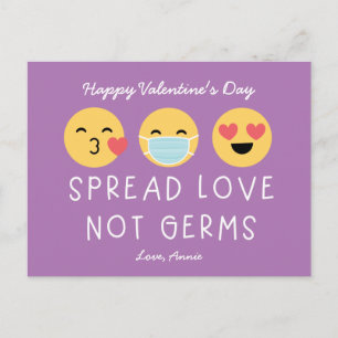 Emoji Classroom Valentine - Purple Postcard