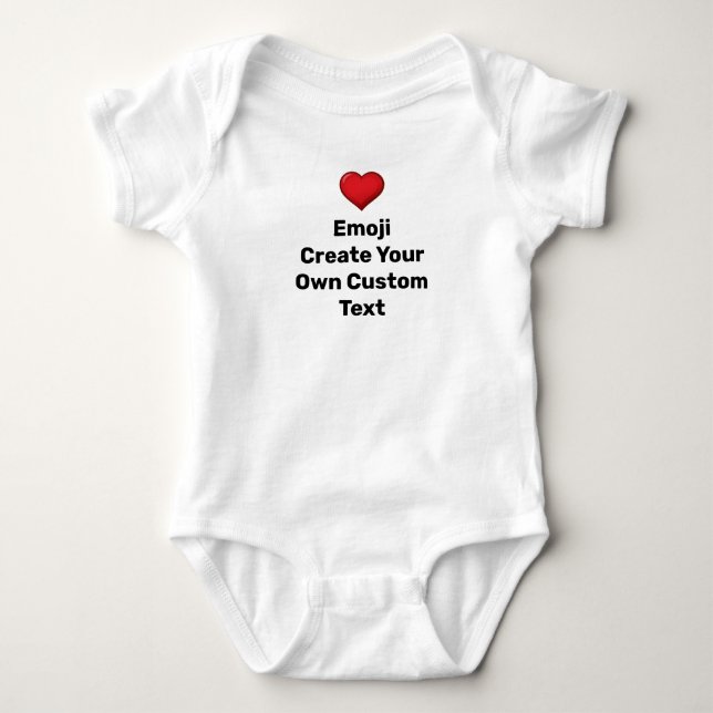 Emoji Create Your Own Custom Text Baby Bodysuit (Front)