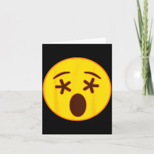 Emoji Crossed Out Eyes Yellow Smile Face  Card