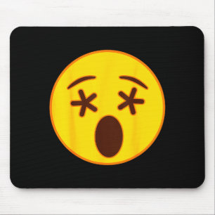 Emoji Crossed Out Eyes Yellow Smile Face Mouse Mat