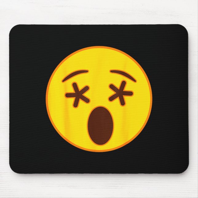 Emoji Crossed Out Eyes Yellow Smile Face  Mouse Mat (Front)