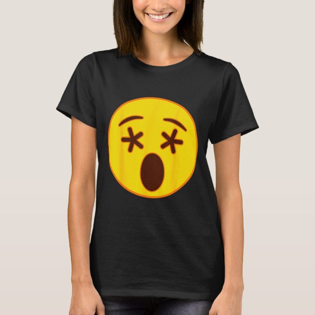 Emoji Crossed Out Eyes Yellow Smile Face  T-Shirt (Front)