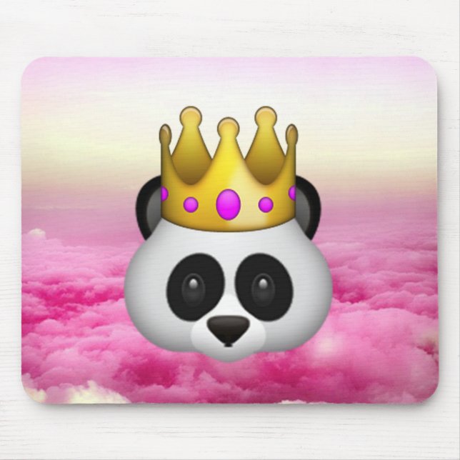 Emoji Crowned Panda Mouse Mat (Front)