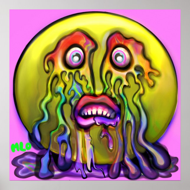 Emoji Crying Sad Rainbow Tears Graphic Art Print (Front)