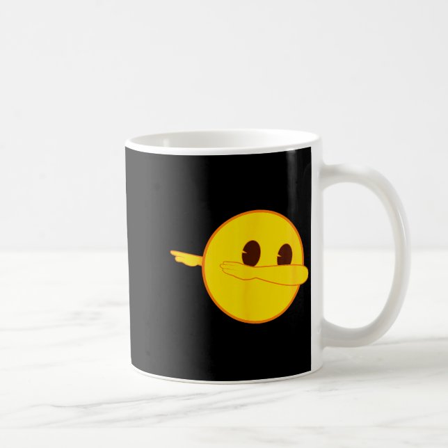 Emoji Dab Dabbing Yellow Smile Face  Coffee Mug (Right)