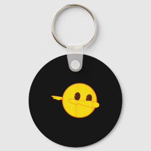 Emoji Dab Dabbing Yellow Smile Face Key Ring