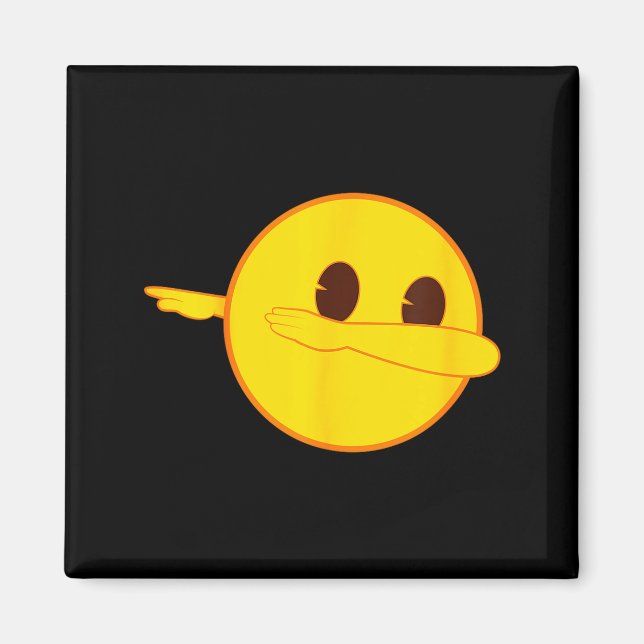 Emoji Dab Dabbing Yellow Smile Face  Magnet (Front)