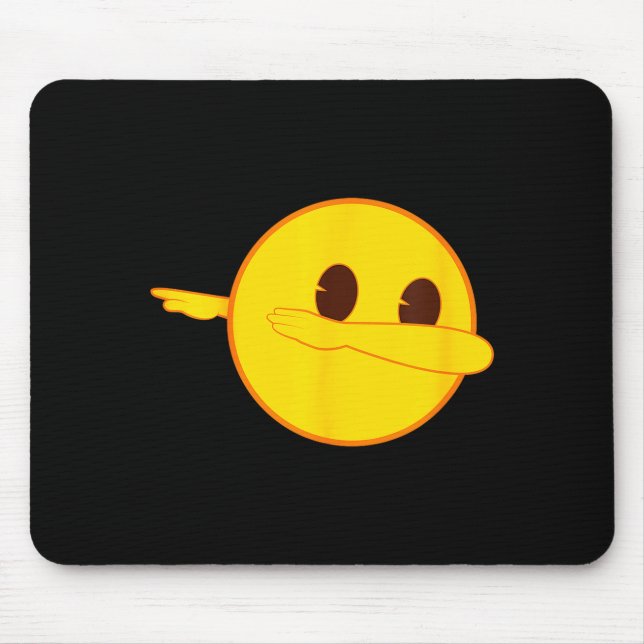 Emoji Dab Dabbing Yellow Smile Face  Mouse Mat (Front)