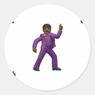 Emoji Dancing Man Classic Round Sticker