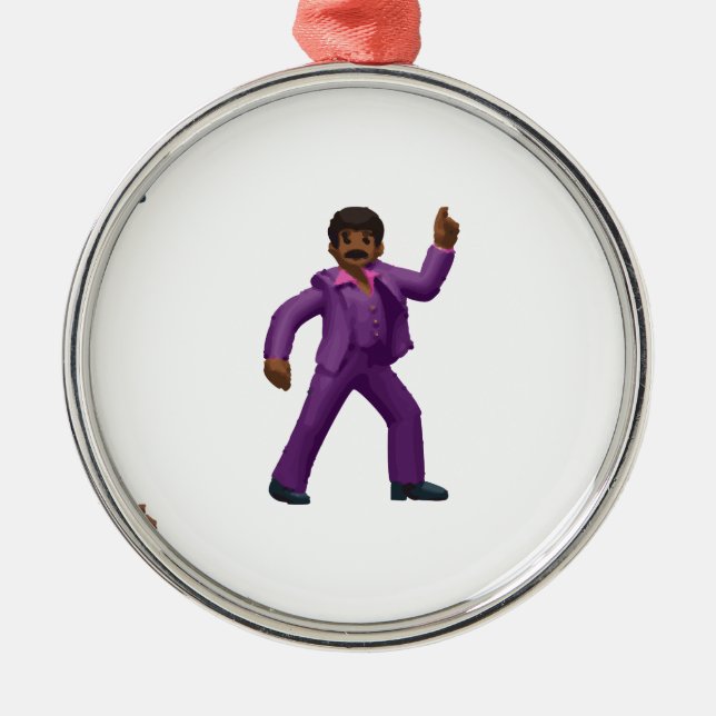 Emoji Dancing Man Metal Tree Decoration (Front)