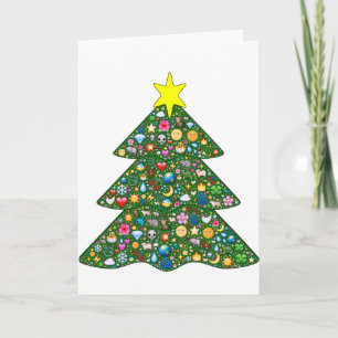 Emoji-decorated tree Holiday greeting card