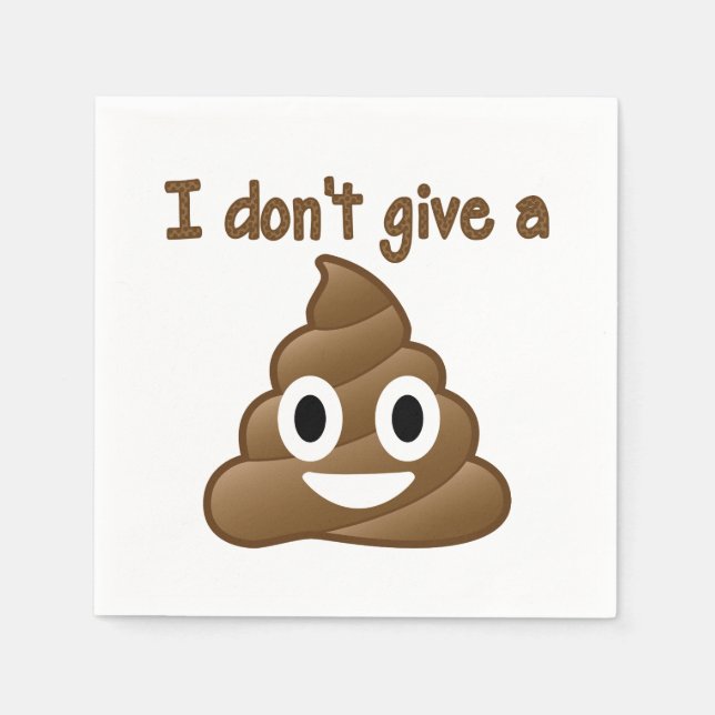 Emoji Don't Give a Poop Paper Napkins (Front)