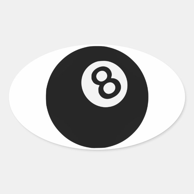 emoji eight ball oval sticker (Front)
