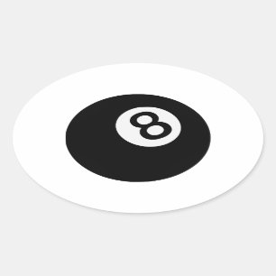 emoji eight ball oval sticker