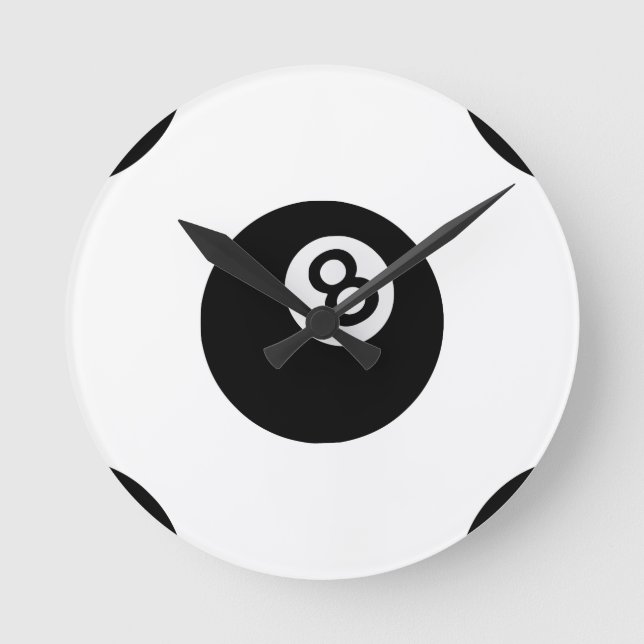 emoji eight ball round clock (Front)