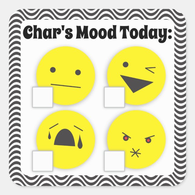 Emoji emoticon checkbox today's mood stickers (Front)