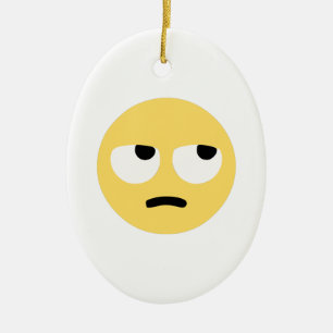 emoji eye rolling ceramic tree decoration