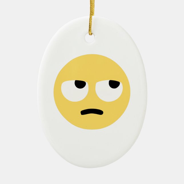 emoji eye rolling ceramic tree decoration (Front)