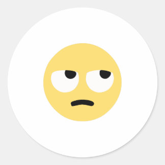 emoji eye rolling classic round sticker