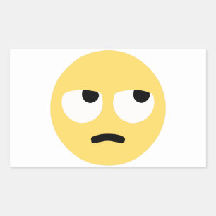 emoji eye rolling rectangular sticker