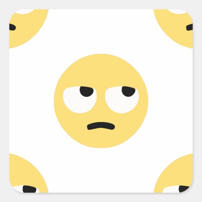 emoji eye rolling square sticker (Front)