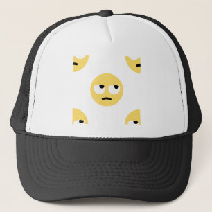 emoji eye rolling trucker hat