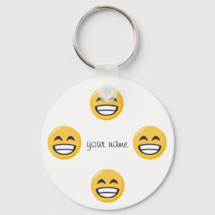 Emoji Face  and '' Your Name Here " Key Ring