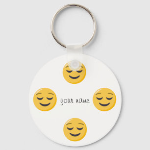 Emoji Face and '' Your Name Here " Key Ring