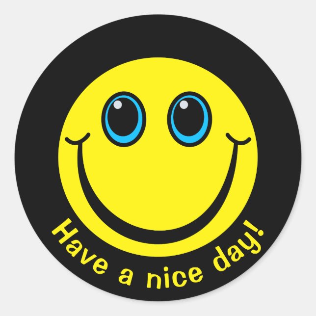 Emoji Face Have a nice day Classic Round Sticker (Front)