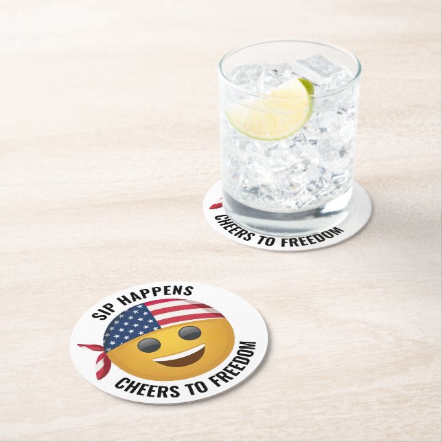 Emoji Face Paper Coasters (Insitu)