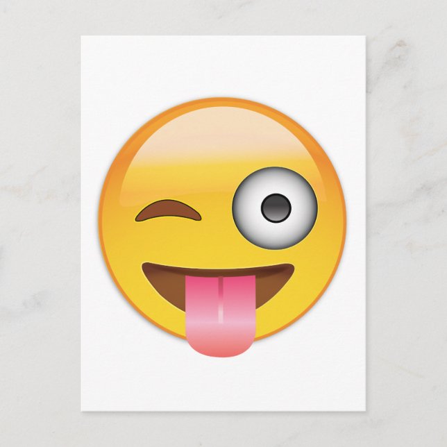 Emoji - Face With Tongue Postcard (Front)