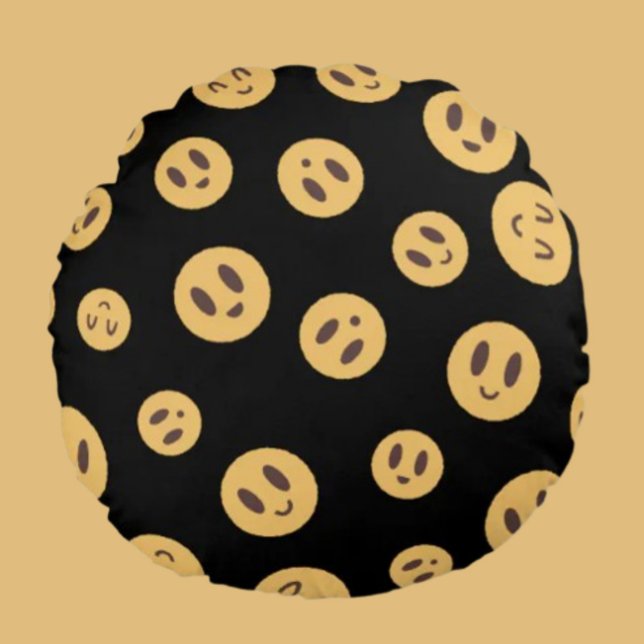 Emoji Faces Round Cushion (Creator Uploaded)