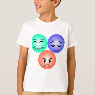 Emoji feelings with happy, sad and angry quotes  T-Shirt