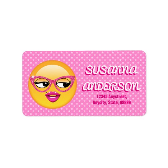 Emoji Flirty Girl ID227 Address Label