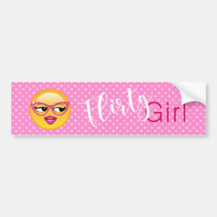 Emoji Flirty Girl ID227 Bumper Sticker