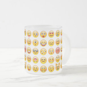 emoji frosted glass coffee mug
