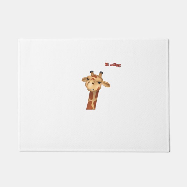 emoji frowning angry giraffe face  doormat (Front)
