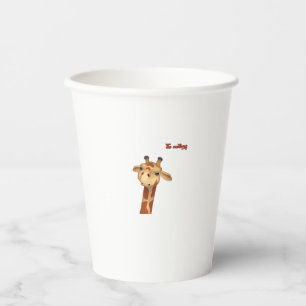 emoji frowning angry giraffe face  paper cups