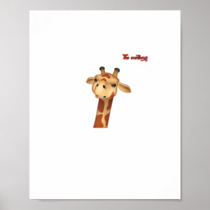 emoji frowning angry giraffe face  poster