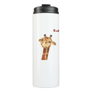 emoji frowning angry giraffe face thermal tumbler