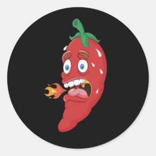 Emoji Funny Chilli Pepper Hot Sauce Food Lover Classic Round Sticker